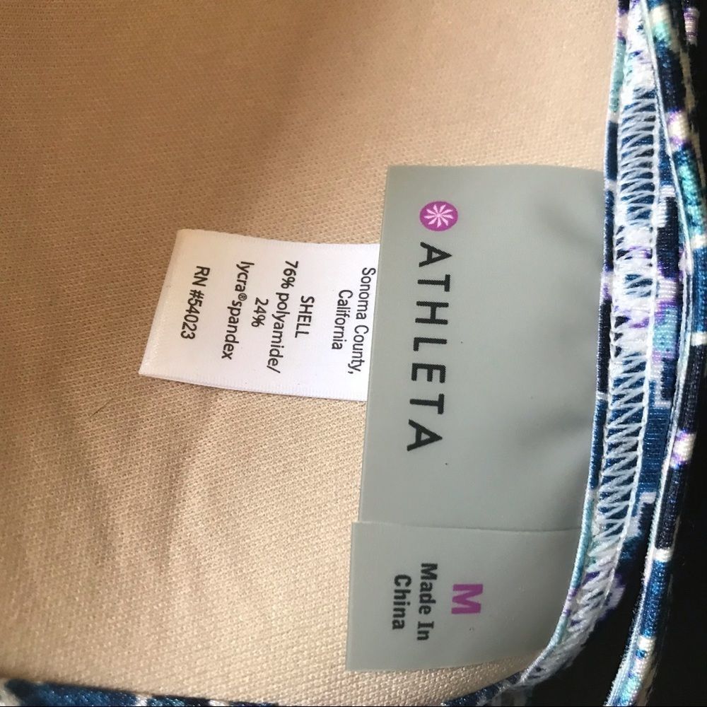 Athleta Aqualuxe Blue Tile Bikini Top - Picture 4 of 4